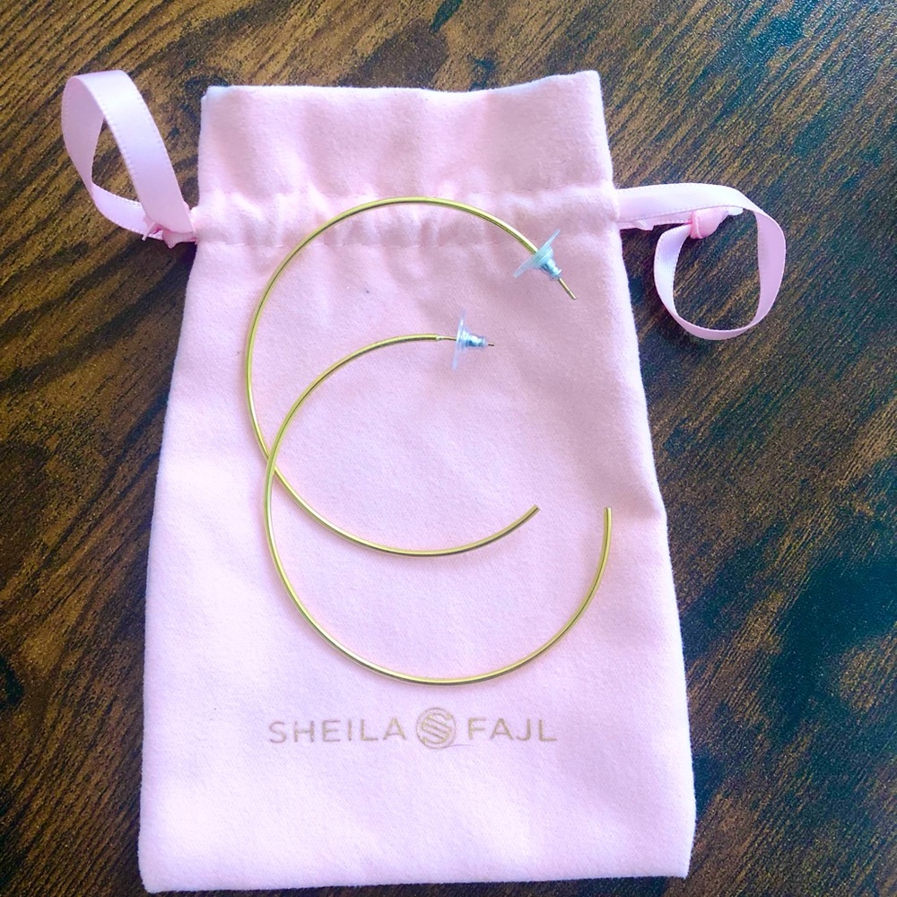 NEW! Sheila Fajl Thin Gold Hoops